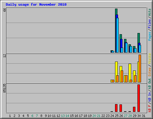 Daily usage for November 2010