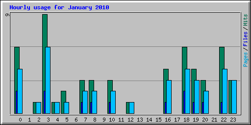 Hourly usage for January 2010